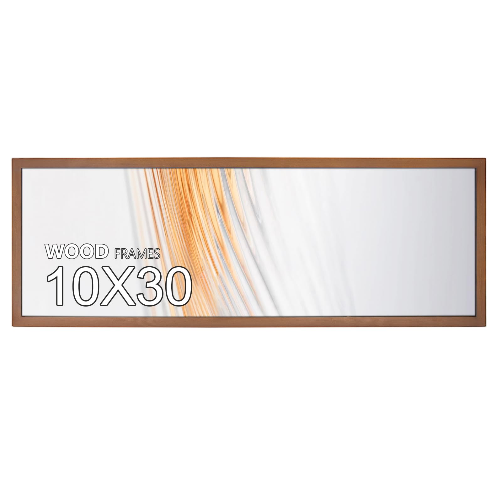 Photo 1 of 10x30 Poster Frame,30x10 Natural Soild Wood Picture Frames with Polished Plexiglass,Easy to Hang,Display Picture 10x30 for Wall Mounting Horizontally and Vertically (Brown)