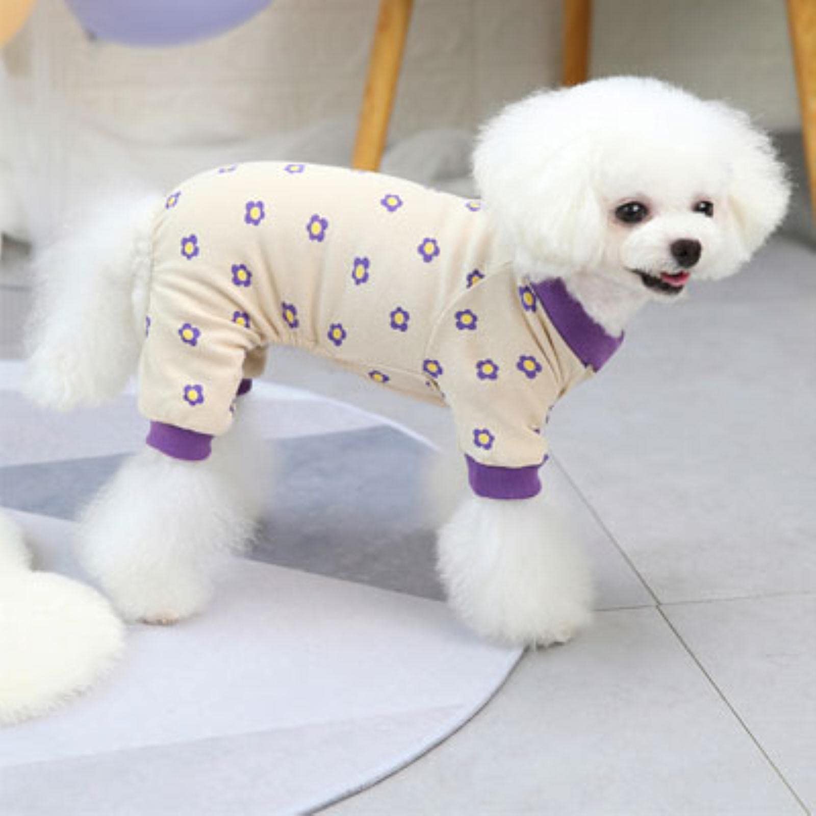 Soft Kahai Pink Cat Clothes Dog Pajamas Floral Hoodie Pyjamas Suit For Small Medium Dogs Yorkie Dog Shirt Outfit Pet Clothing XL