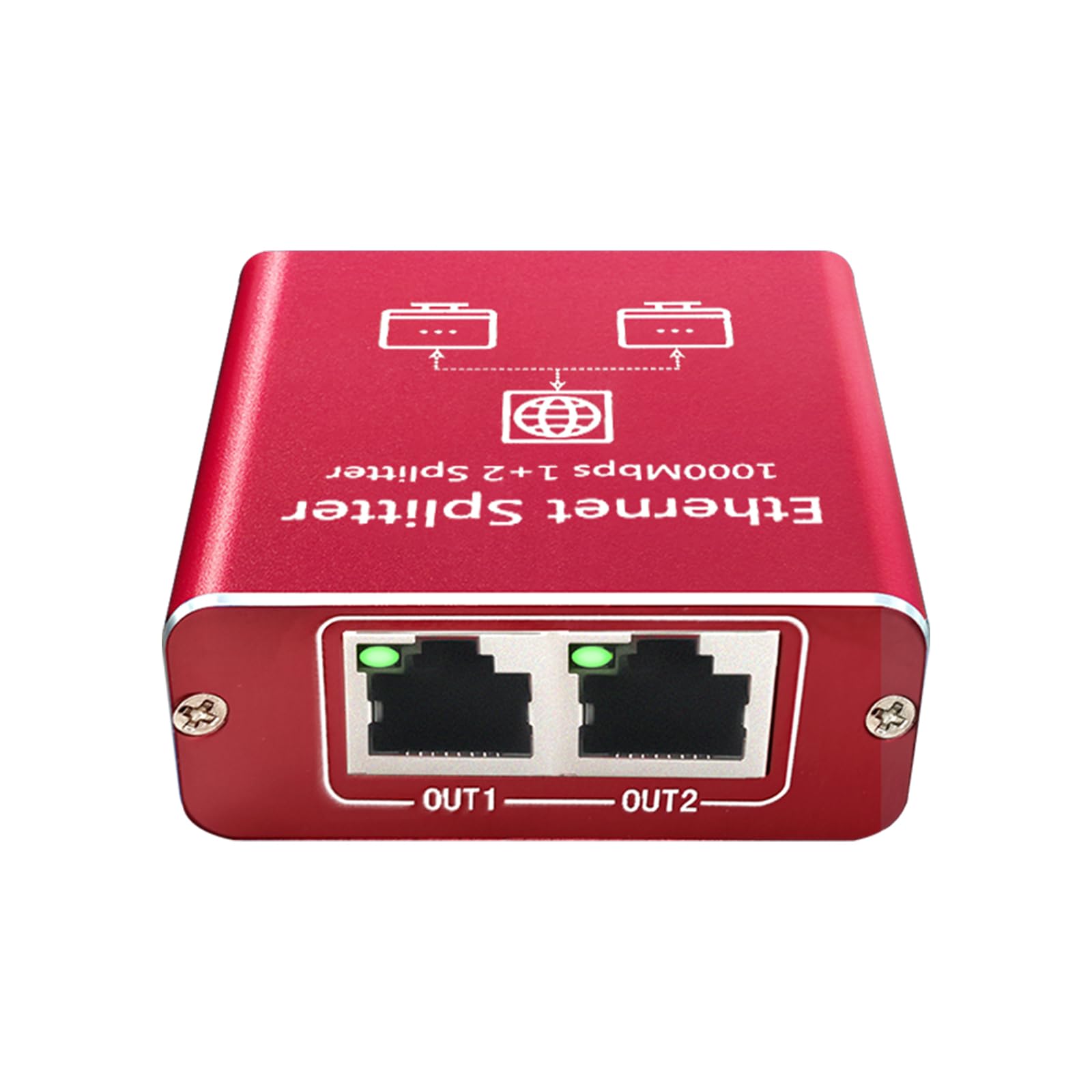 Ethernet Splitter 1 to 2 High Speed 1000Mbps, Gigabit Ethernet Splitter, LAN Splitter Dual LAN RJ45 Port Router Switch for Cat5/5e/6/7/8 Cable, IEEE 802.3