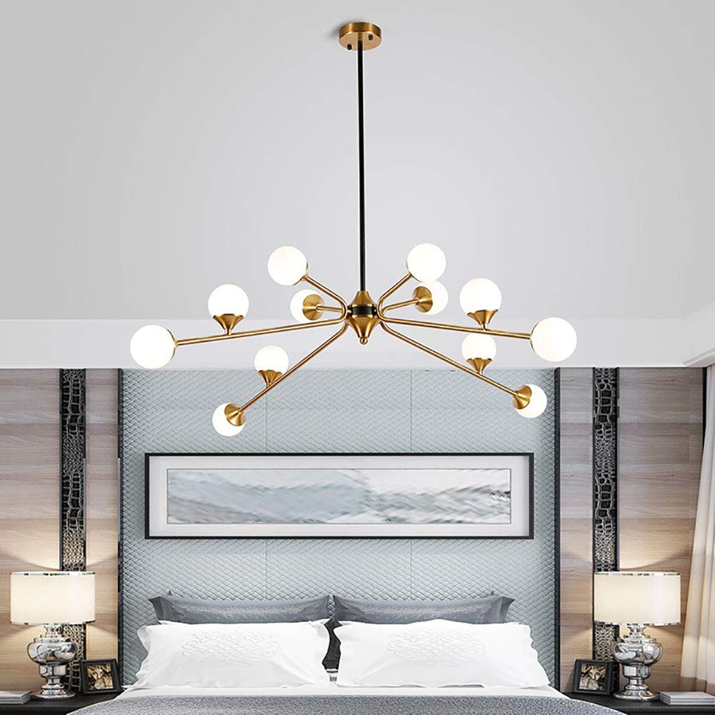 Lampadario a 15 luci Stile Nordico Moderno Sputnik Mid Century, Lampada a Sospensione Dorata per Cucina, Sala da Pranzo e Soggiorno - Rame. È Molto Gentile da Parte Tua.