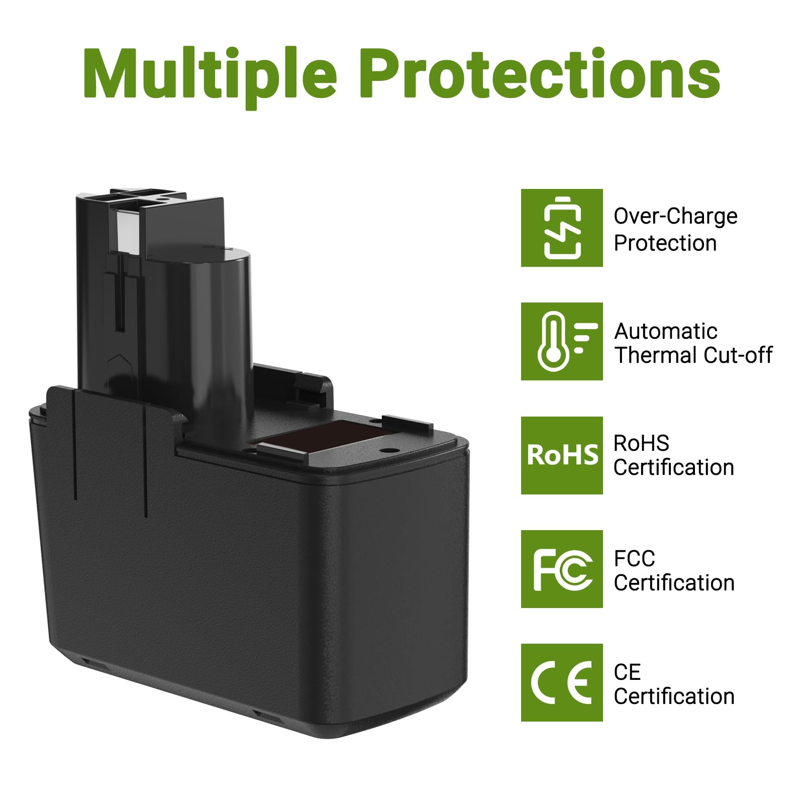 12V 4500mAh BAT011 NI-MH Batterie pour Bosch GSR 12VES-2 PSR 120 PSR 12VES-2 PSB 12VSP-2 GBM12V GLI12V GSB 12 VSE-2 DDR12V GSR 12V 2607335244 2607335055 2607335039 2607335071 2607335090