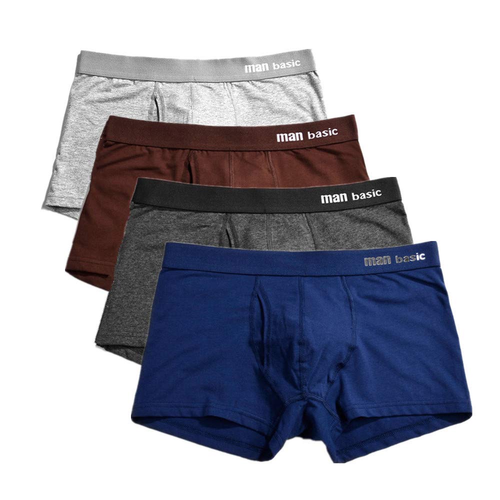 Boxer Shorts 4piece/pack Breathable Boxers for Men Soft Cotton Men's Trunk Underwear Set