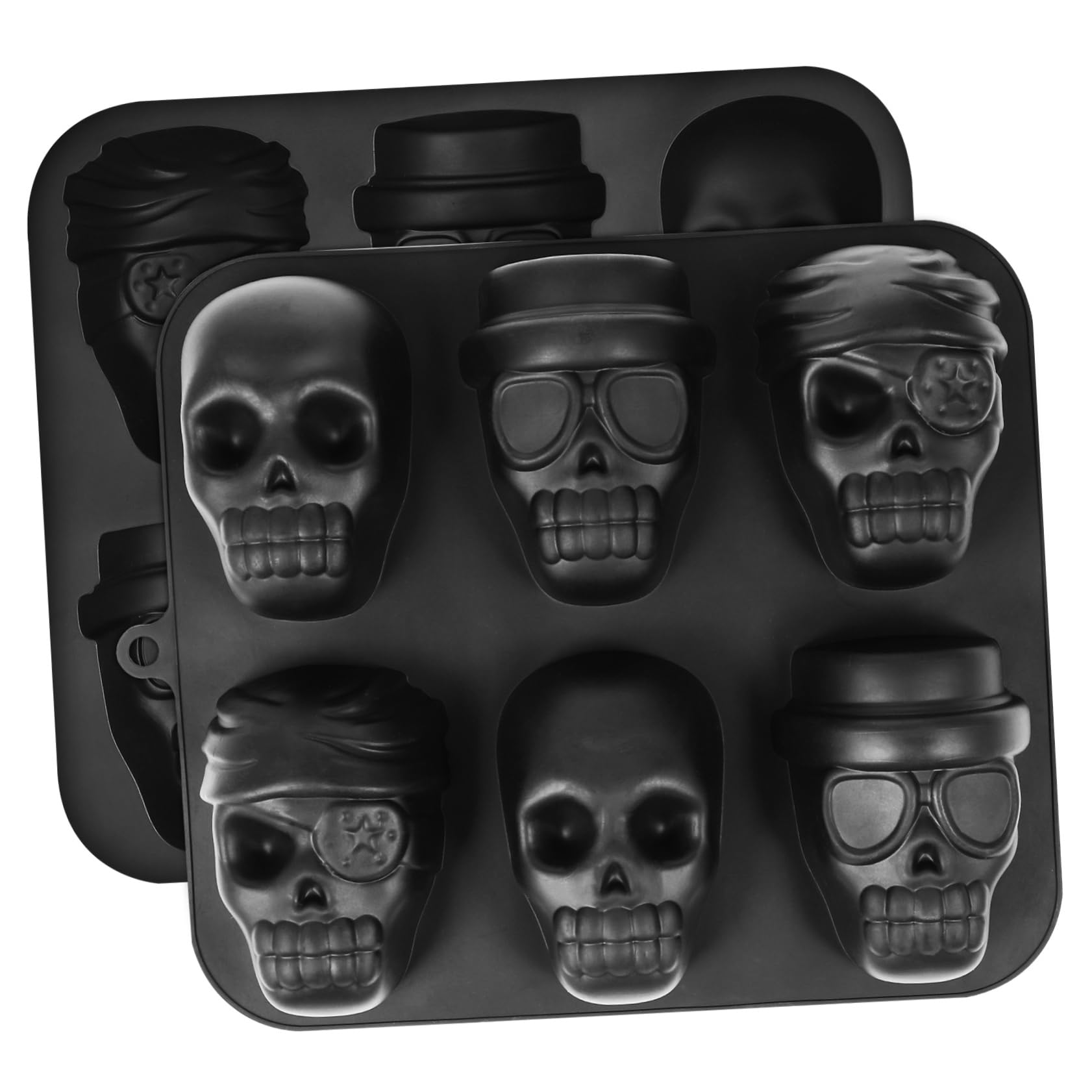 Alipis 2 Piezas molde de hielo de calavera molde de chocolate de halloween bandeja de cubitos de hielo de halloween de silicona s de silicona de de calavera