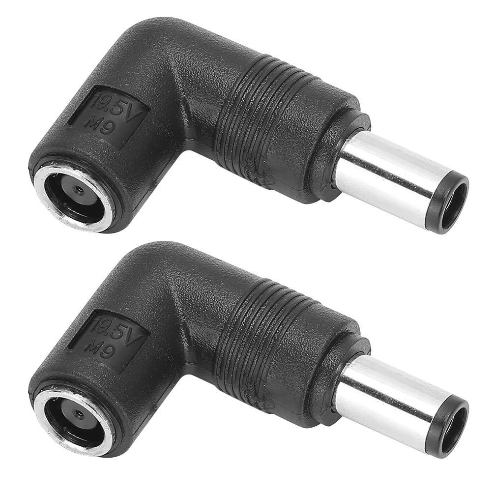 ASHATA 2 Pcs 7,4 X 5,0 Mm Femelle Vers 5,5 X 2,5 Mm Mâle Câble D'extension D 'alimentation CC Pour Ordinateur Portable HP, Transfert De Charge Rapide, Noir
