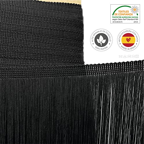 TEXTEX = Cuquillo Fringe for Sewing Flamenco and Sevillana. Composition Rayon 100%. Length of 50 cm. 5m Pieces. (Black) - Image 3