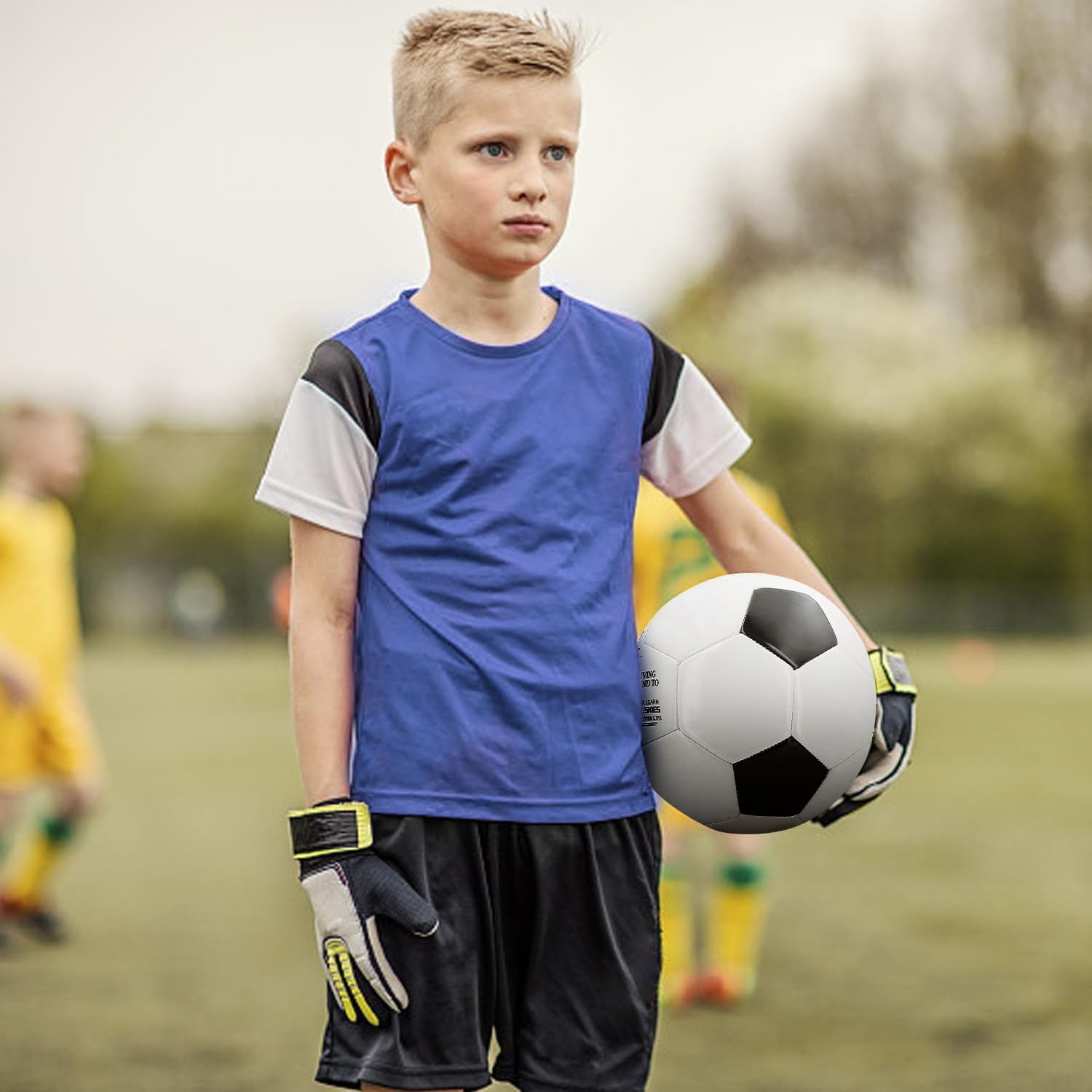 KWOOD Custom Classic Soccer Ball,Engraved Soccer Ball with Premium Pump for Training Recreation Practice,Available for Indoor Outdoor Toddlers Kids Teens Adults