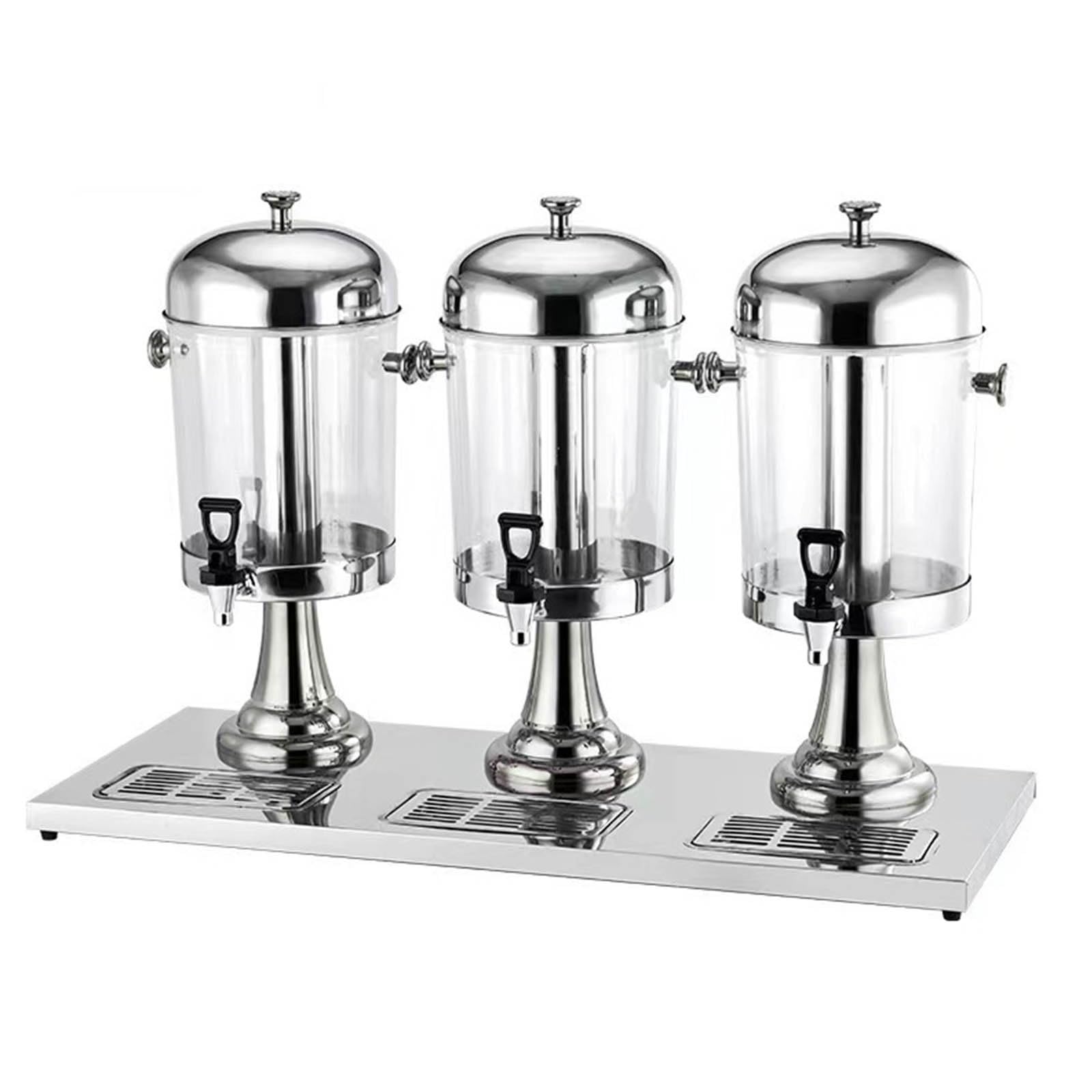 Dispensador de Jugo de Acero Inoxidable, Dispensador de Bebidas frías y Calientes, Barras(Silver,24L)