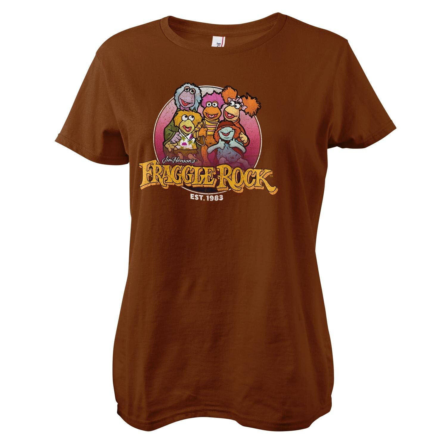 Fraggle Rock Women's Brown Officially Licensed Since 1983 T-Shirt (Brown), Large