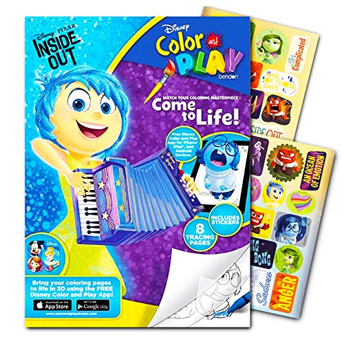 Disney Pixar Inside Out Color and Play Coloring Book - Over 30 Stickers Inside Book