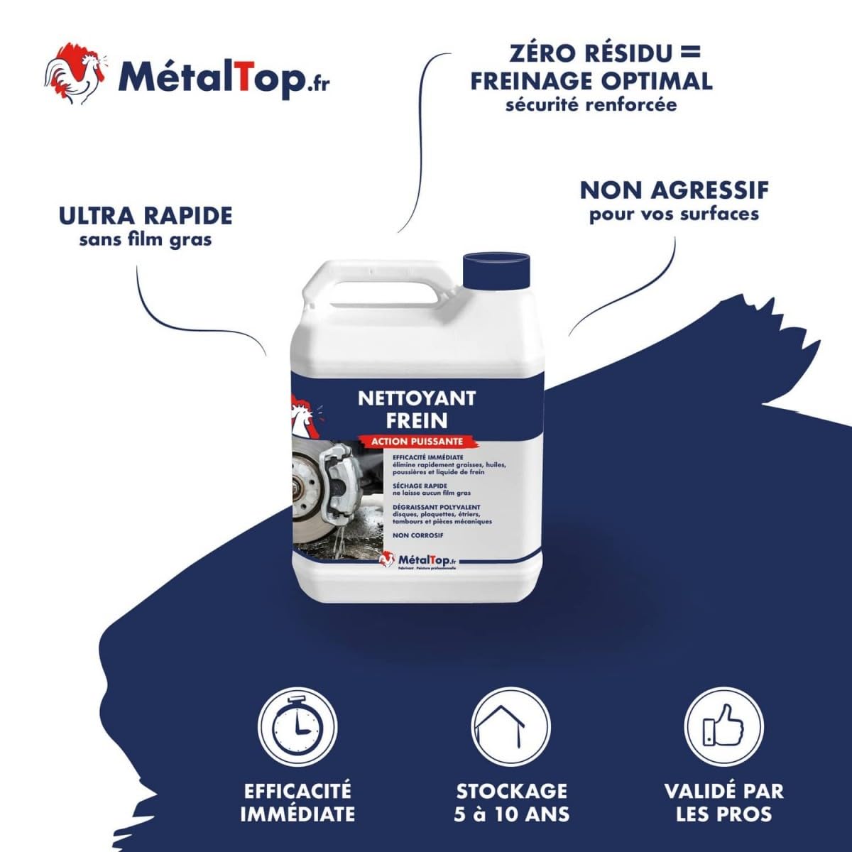 Métaltop - Nettoyant Frein - 5 L - Nettoyant et dégraissant pour freins