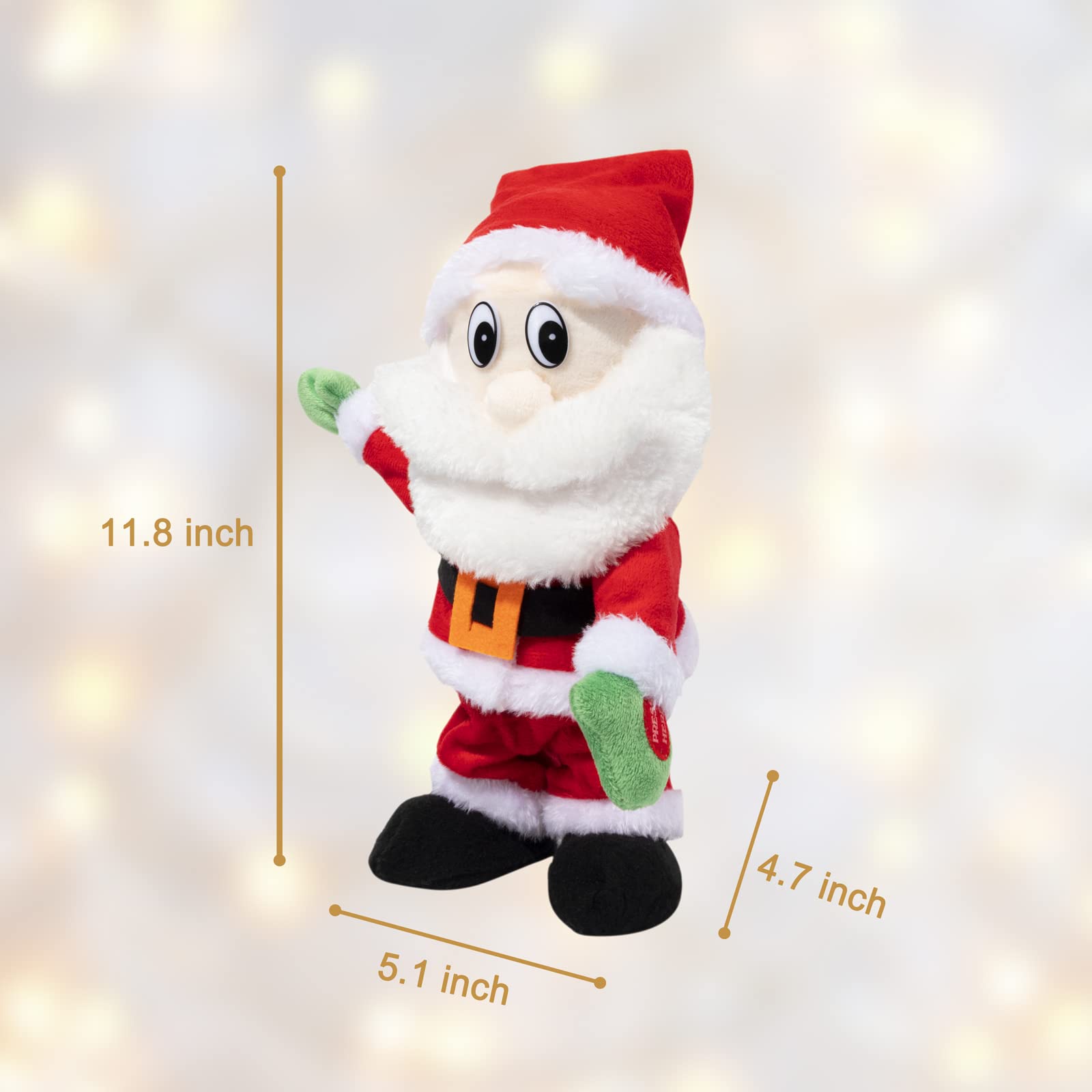 Babbo Natale Danzante Con Musica - Peluche Twerking, Canta Canzoni Inglesi, Giocattolo Per Bambini, Decorazione Natalizia