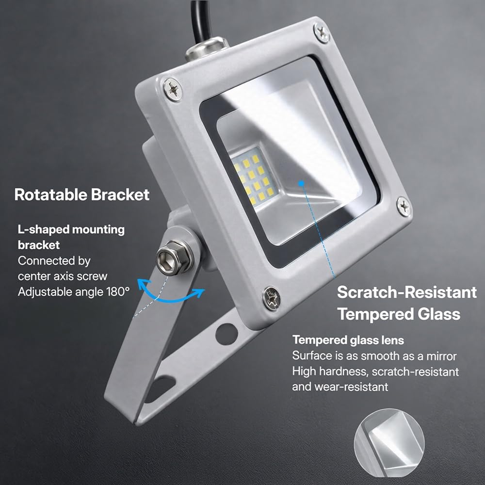 10W IP65 Impermeable Luz Exterior Fachada Casa for Jardín | DC 12-24V 6500K 1000Lm, 87x62x34mm, 120°, for Autocaravana Jardín Solar Aislada(9 Pack)