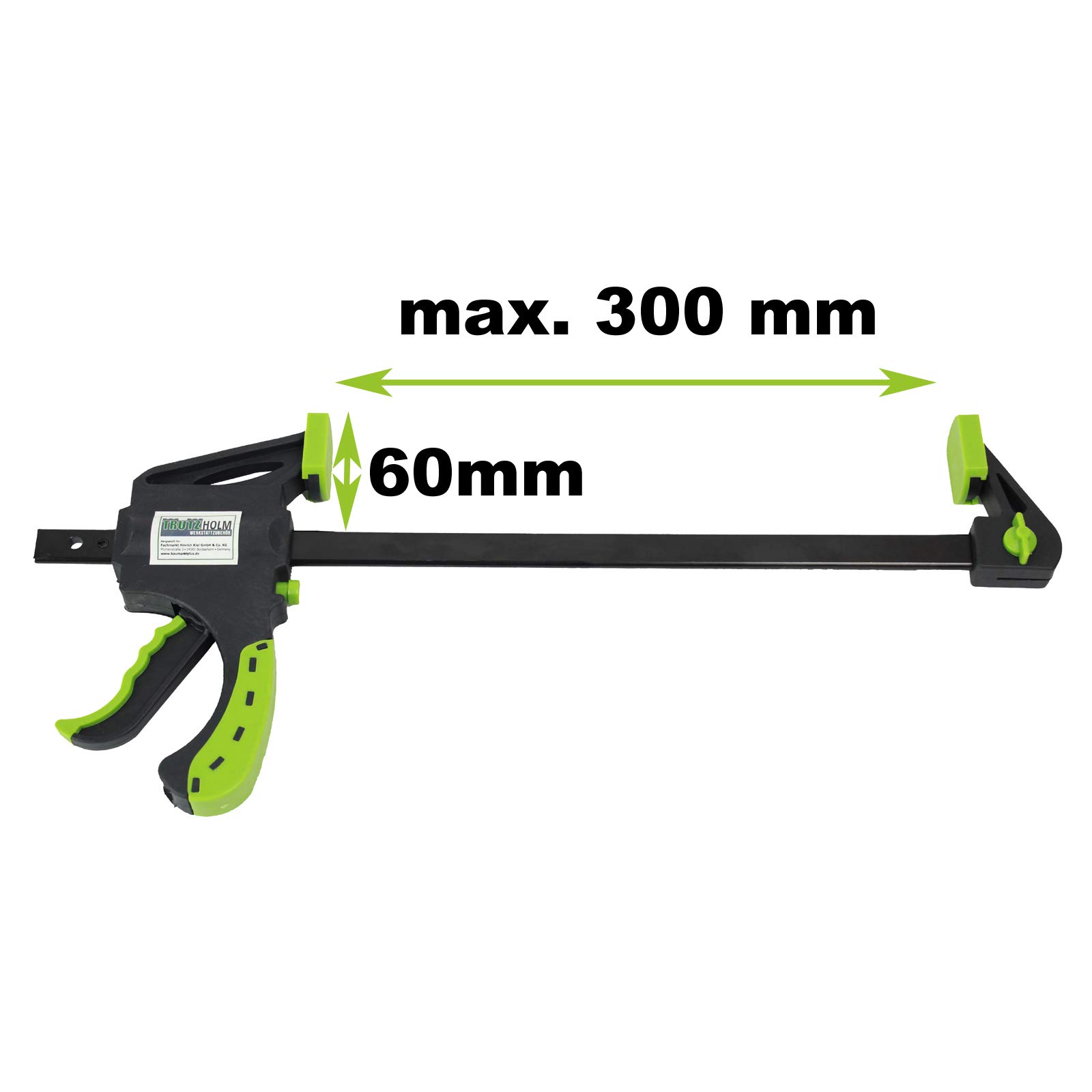 TRUTZHOLM 4x Einhandzwinge 600 mm Klemmzwinge 60 x 600 mm - Schraubzwinge Spanner Set mit Soft-Grip-Griffen