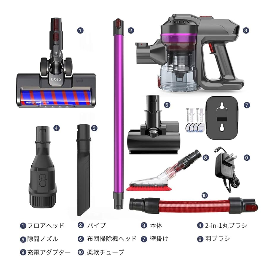 スティッククリーナー E19Pro 改良版 自走式フロアヘッド パワフル 掃除機 Amazon | Dibea スティッククリーナー E19Pro 自走式フロア