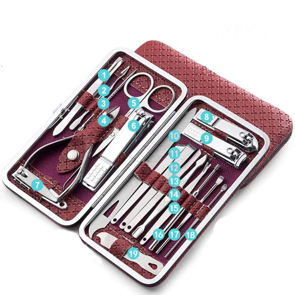 Set tagliaunghie per tagliaunghie per unghie Cucchiaio per unghie in acciaio inossidabile per uso domestico Tagliaunghie Strumento per manicure Forbici per unghie per pedicure (Color : Red) little