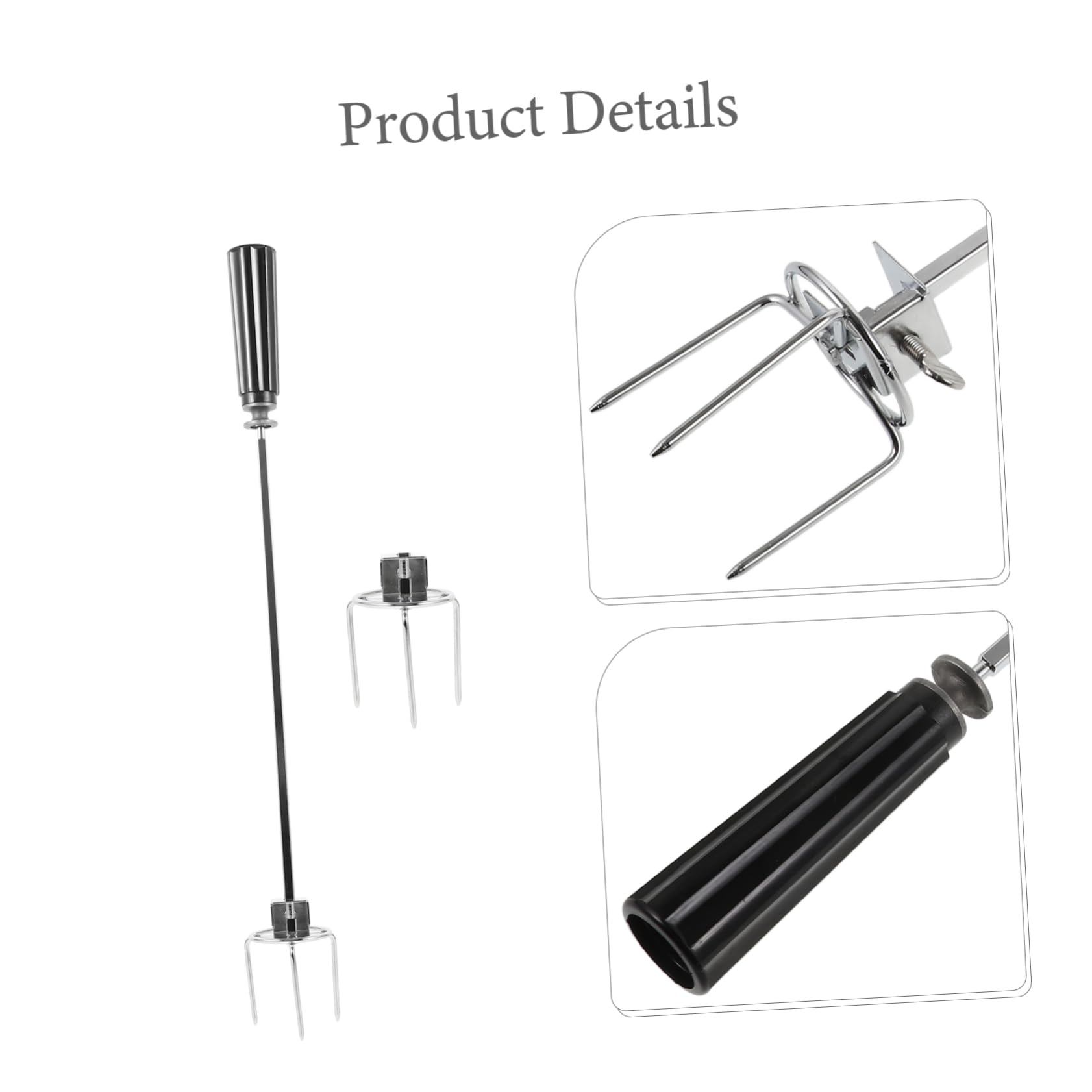 BESPORTBLE 2sets Forchette Per Arrosto Inossidabile Forchetta Rotante Per Pollo e Alla Accessorio Bbq Per Cottura Forno e Friggitrice Ad Aria Con Manico Ergonomico