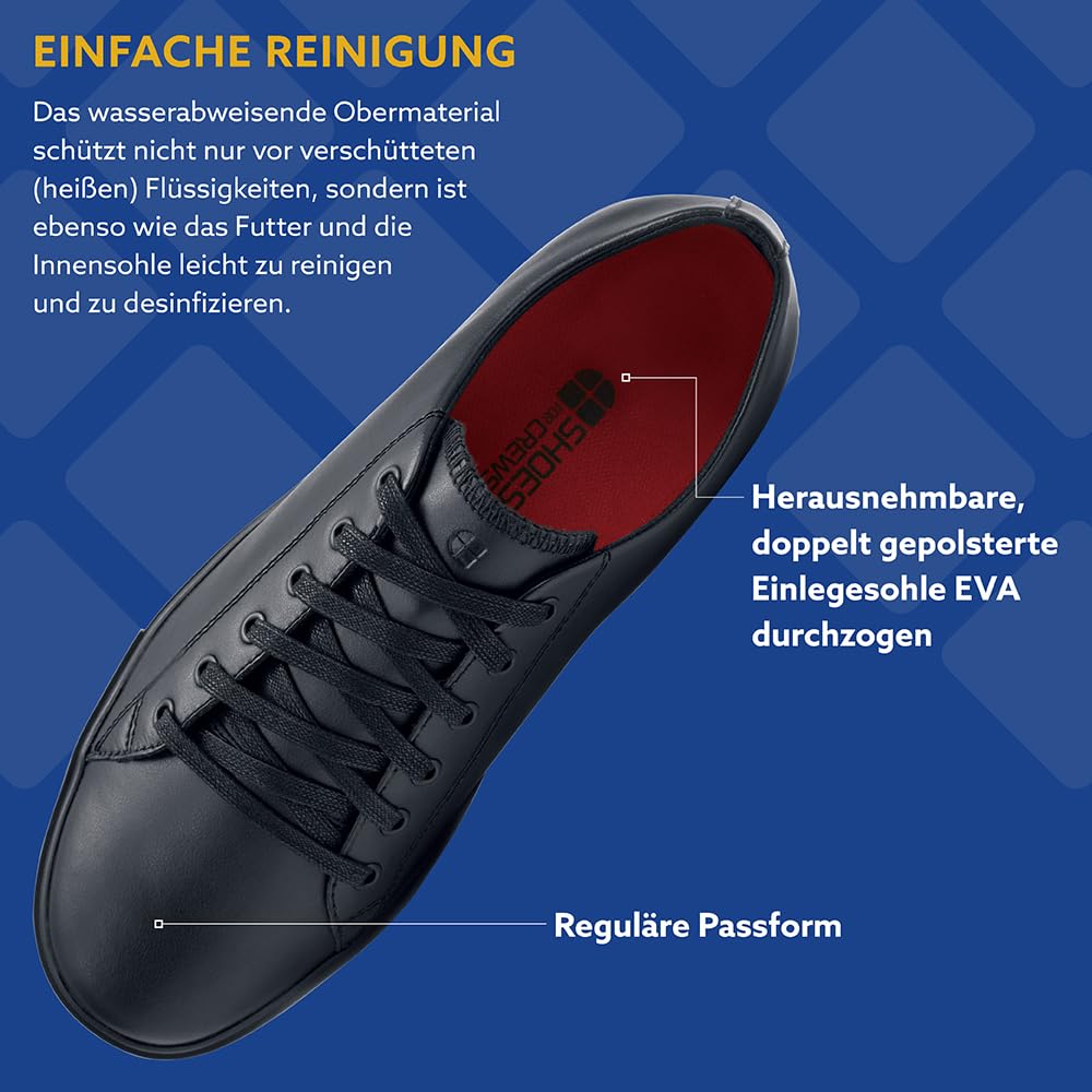 Shoes for Crews Unisex Arbeits-Sneaker – Bequeme, leichte, Wasserabweisende, Rutschhemmende Arbeitsschuhe, ideal für Männer und Frauen in Küchen, für Kellner und Koch – Old School Low Rider IV