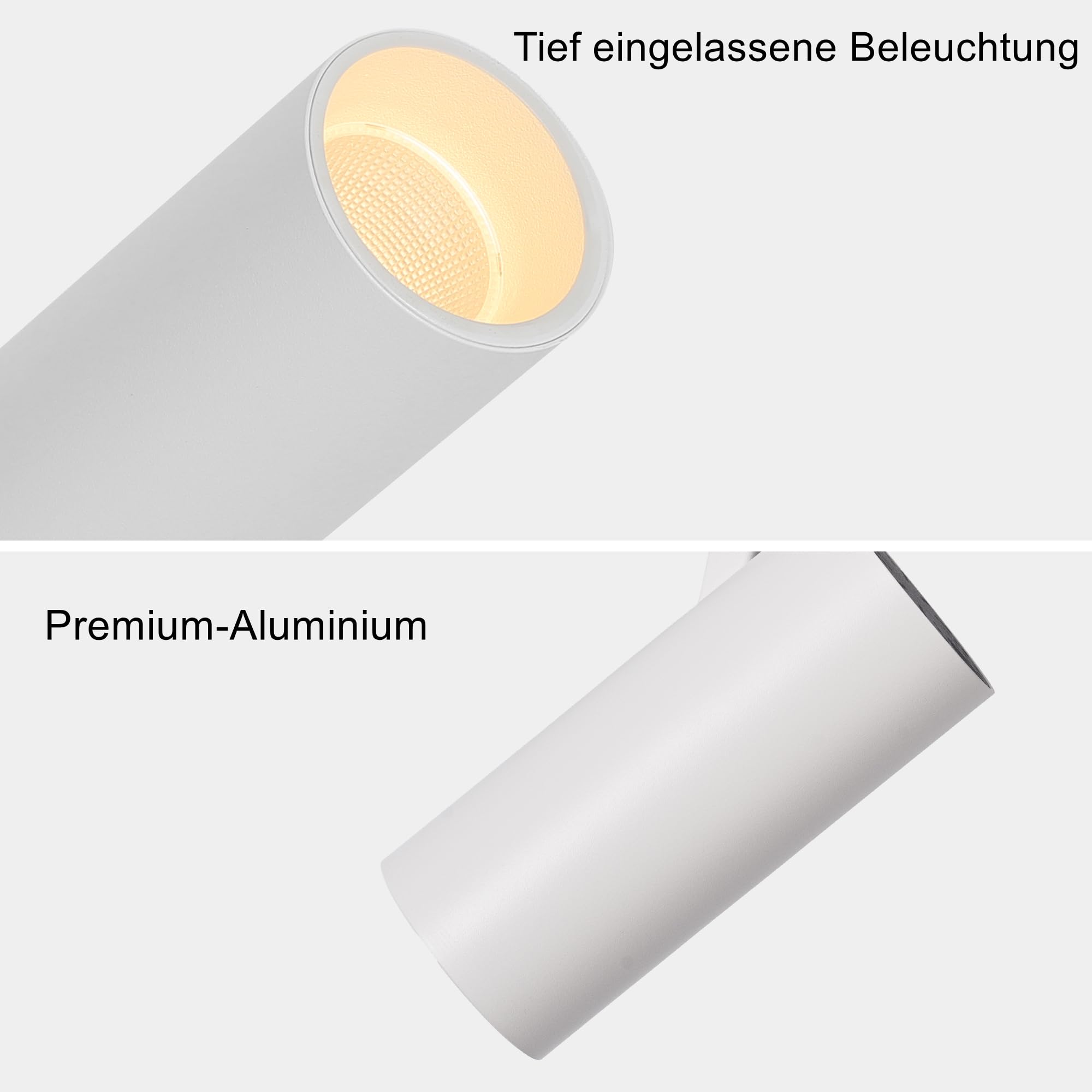Aisilan LED Deckenstrahler 9W Weiß – Dimmbar, Schwenkbar – Moderner 1-Flammiger Deckenspot für Wohnzimmer/Schlafzimmer