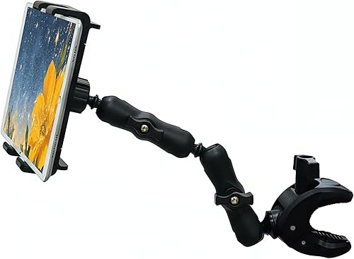 PLDHPRO Soporte para iPad para Soporte de Micrófono, Soporte Ajustable de 2 Etapas Más Largo para Teléfono Tableta Música Micrófono, Montaje que se