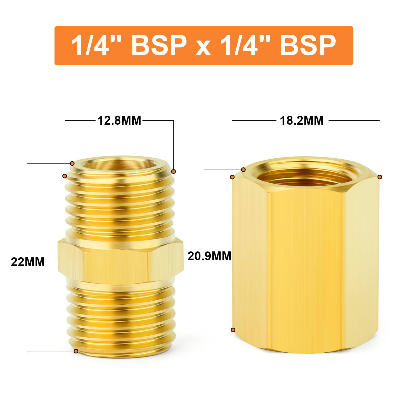 10 Pz Ottone Riduttore Boccola Esagonale Adattatore 1/2 NPT - Foto 3