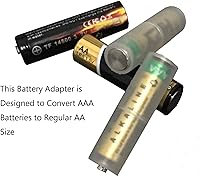 Vista 3 de Convertidor de adaptador de batería para pilas AAA a AA, carcasa transparente con contactos metálicos en la parte inferior