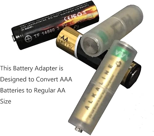 Miniatura 2 de Adaptador de batería AAA a AA, convertidor de batería, carcasa para batería AAA con contactos metálicos en la parte inferior (color transparente,