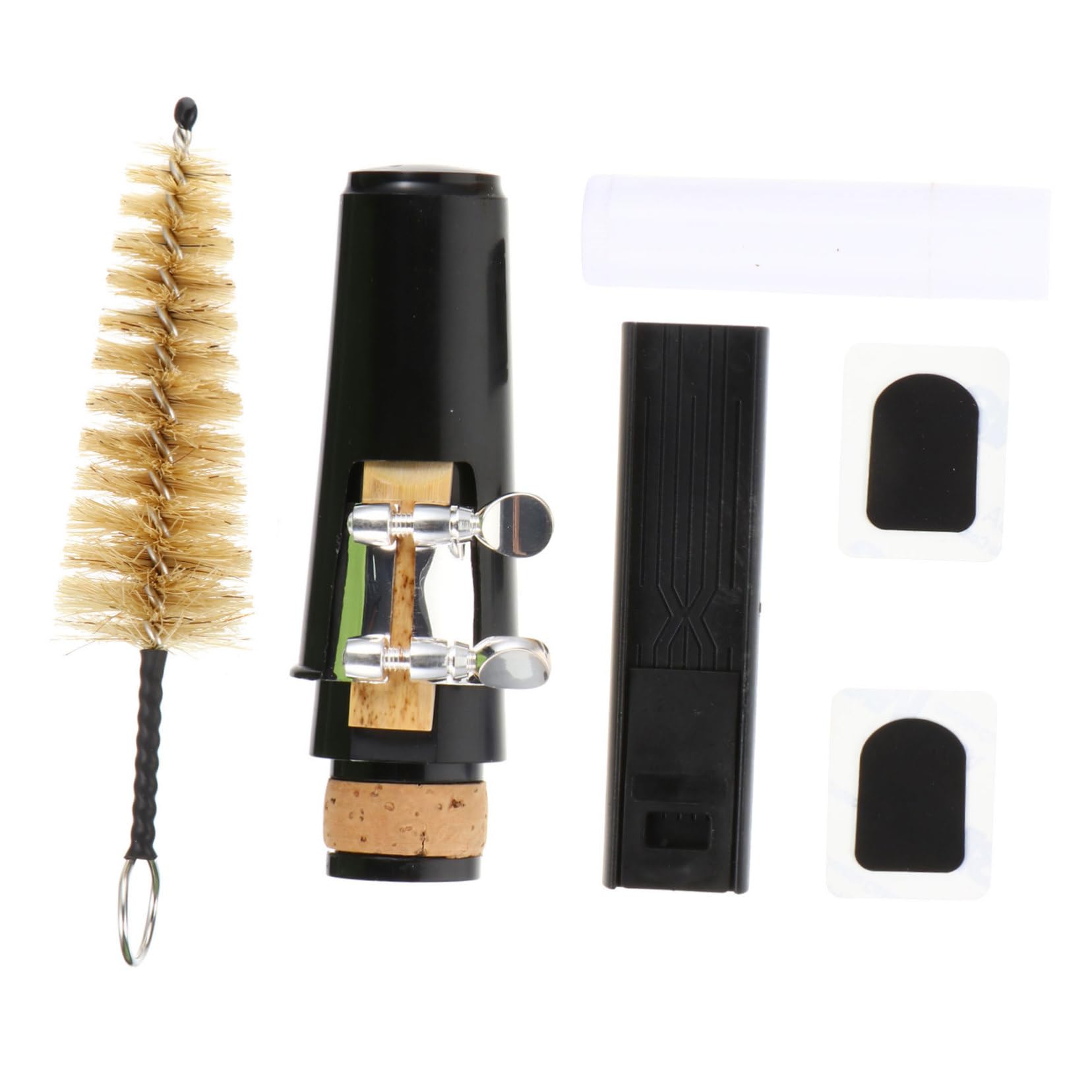 HANABASS 1 Set Clarinet Mouthpiece Kit Durable Music Instrument Accessories for Beginners Intermediate Players Includes Cleaning Brush Reed for Practice Performance