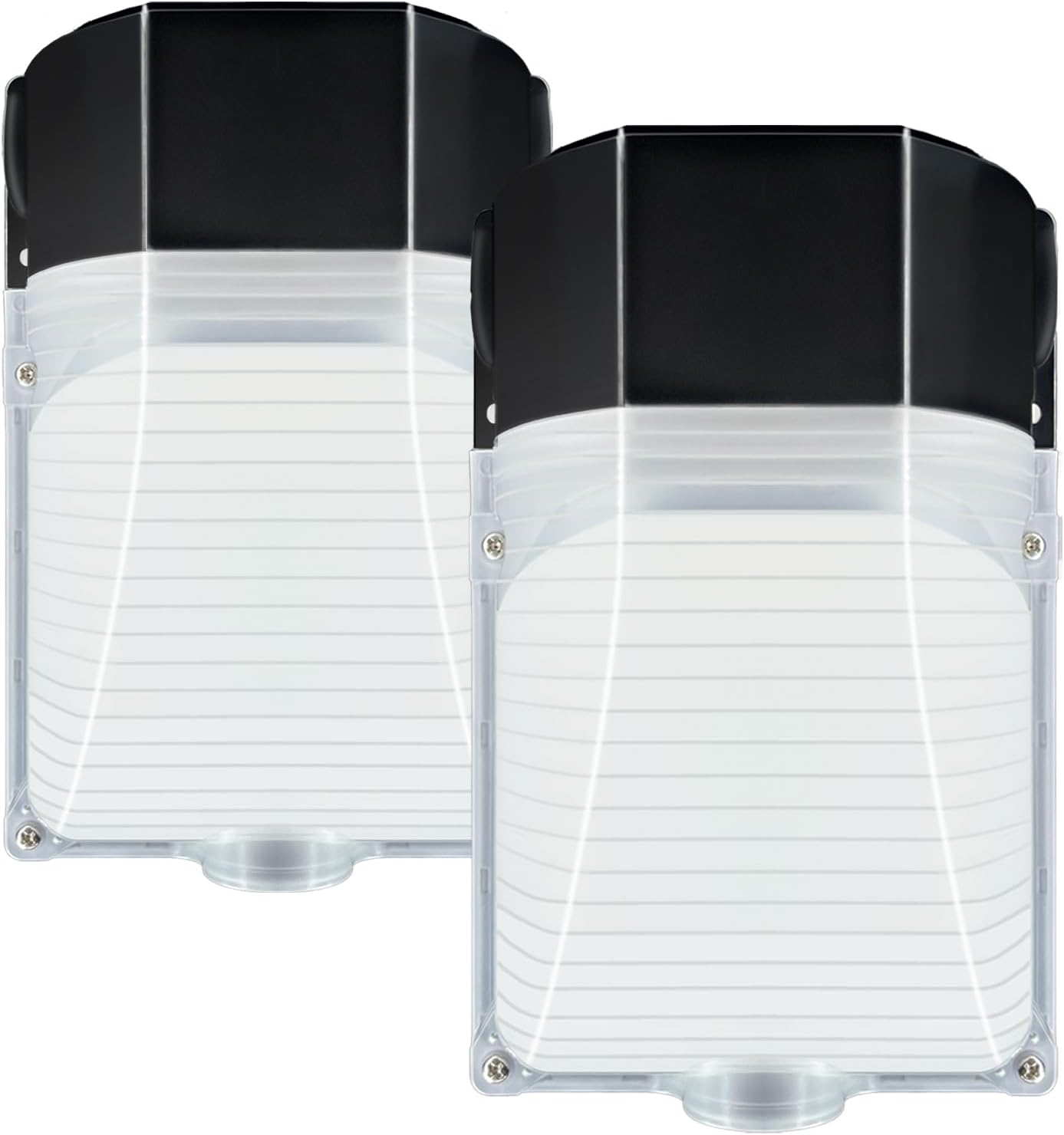 2 Pack LED Wall Pack Light,38W Dusk to Dawn Light with Photocell, Adjustable 3000K/4000K/5000K 4500LM Daylight 100-277V, IP65 Waterproof Porch Garden Wall Pack Lights Outdoor Led Garage Warehouse