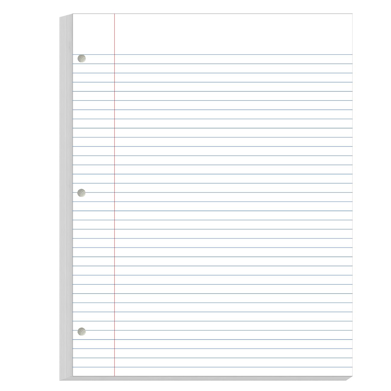 Loseblattpapier, 900 Blatt, 6 Stück, College-liniert, 20,3 x 26,7 cm, Großpackung, Bürofüllpapier, 3-fach gelocht, 150 Blatt/Packung, College-Papier für 3-Ringordner, Notizbuch-Papier