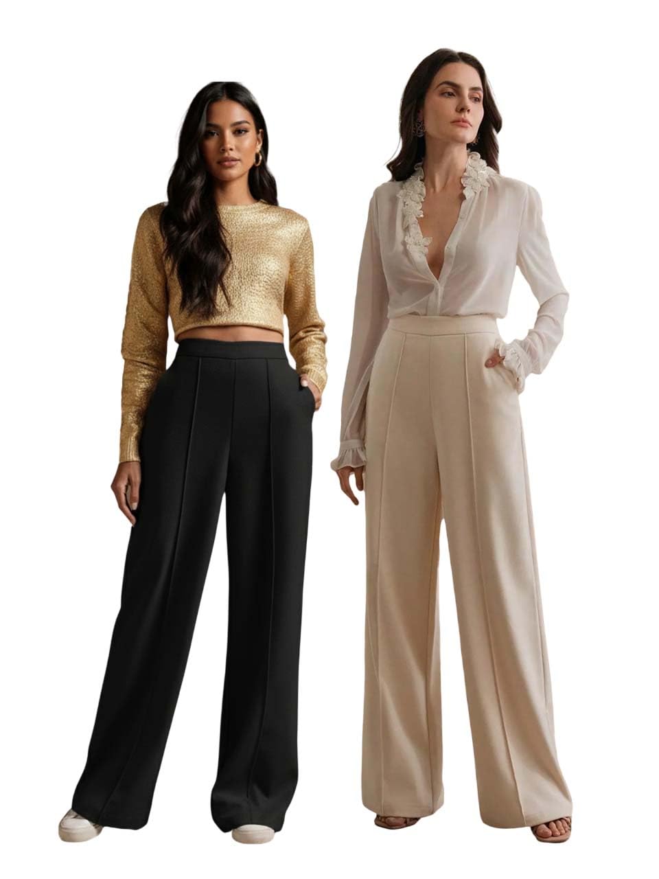 kotty Women’s Formal Wide Leg Pant Set with Tailored Fit for Office Wear, Casuals Styling, and Elegant Smart Casual Fashion-picture-31
