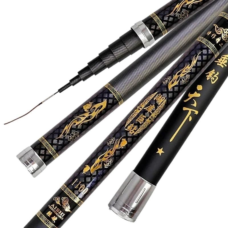 Canna da pesca telescopica alta con canna a mano in fibra di carbonio | 8M/10M/12M/14M/15M/16M Super leggero Lungo Duro 19H