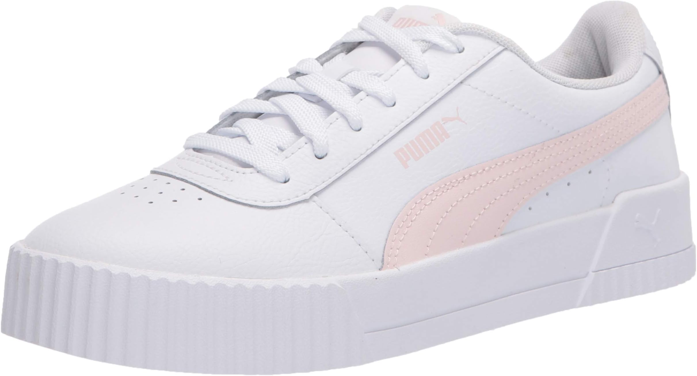 PUMA womens Carina Sneaker, Puma White-rosewater-rosewater, 9 US
