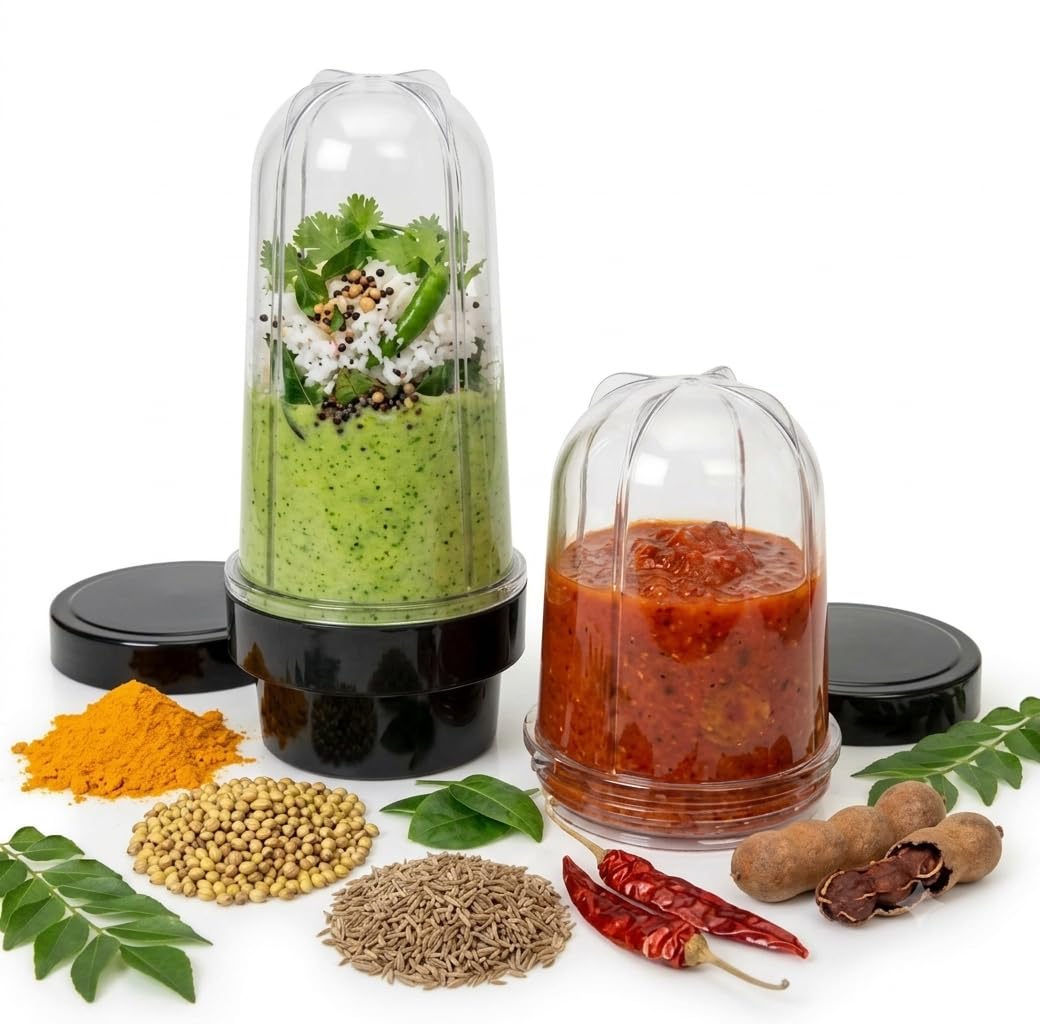 BEYOND BASIC Mixer Jar 400 ml Chutney Jar, Quality Stainless Steel Blades, Suitable for All mixer Grinder With 4 Teeth Coupler 2 Locking System — Amazon image 9