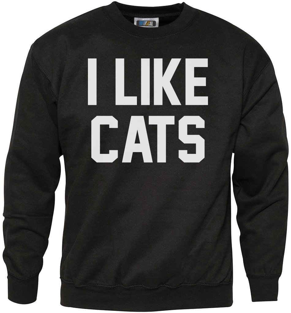 Hotscamp Men's Black I Like Cats Sweatshirt - Medium