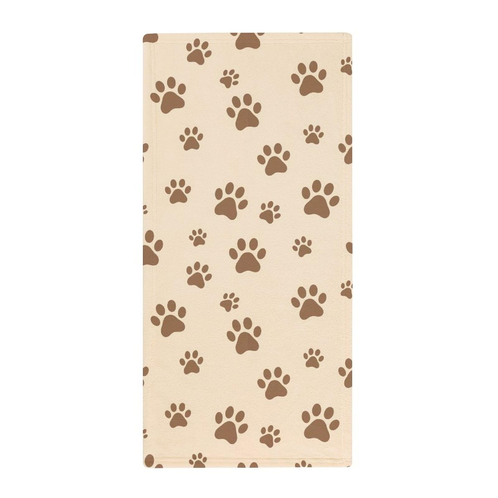 Anceky Premium Absorbent Fingertip Towels, Dog Footprints Lightweight Decorative Face Towels for Kitchen, Travel & Luxury Hotels
