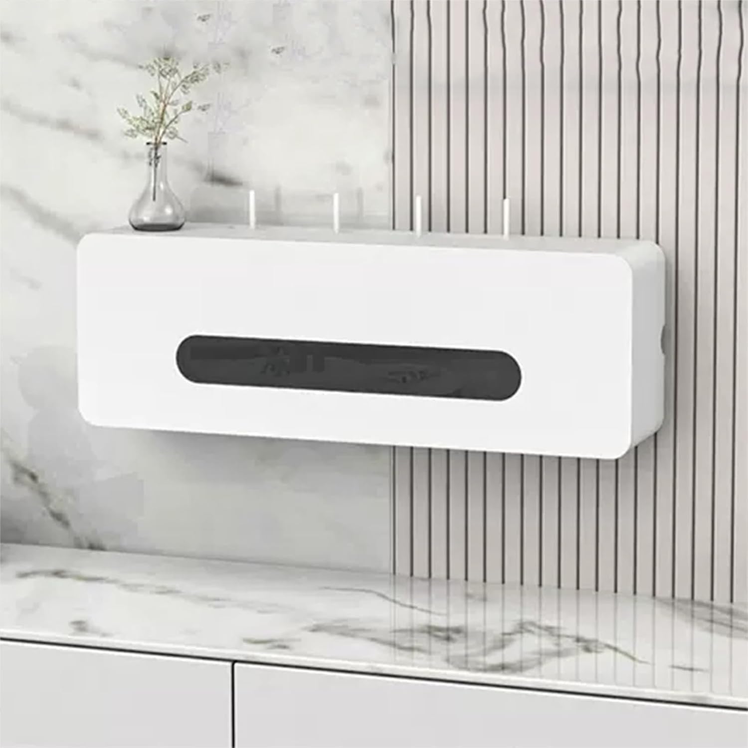 Boîte de rangement murale pour routeur WiFi sans fil, solution de gestion des câbles en bois massif, organisation et dissimulation des câbles