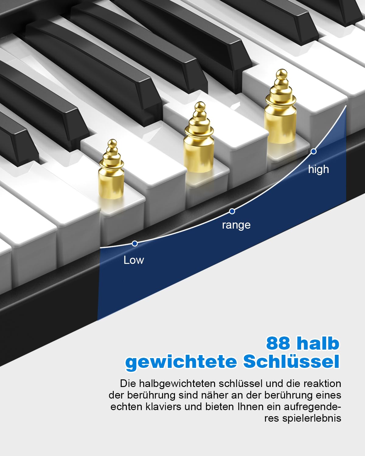 Faltbares Klavier mit 88 Tasten Piano Full Size Semi Weighted, Faltbares Klaviertastatur mit MIDI Bluetooth, Klaviertasche, Folding Piano Keyboard für Anfänger Geschenk pinao