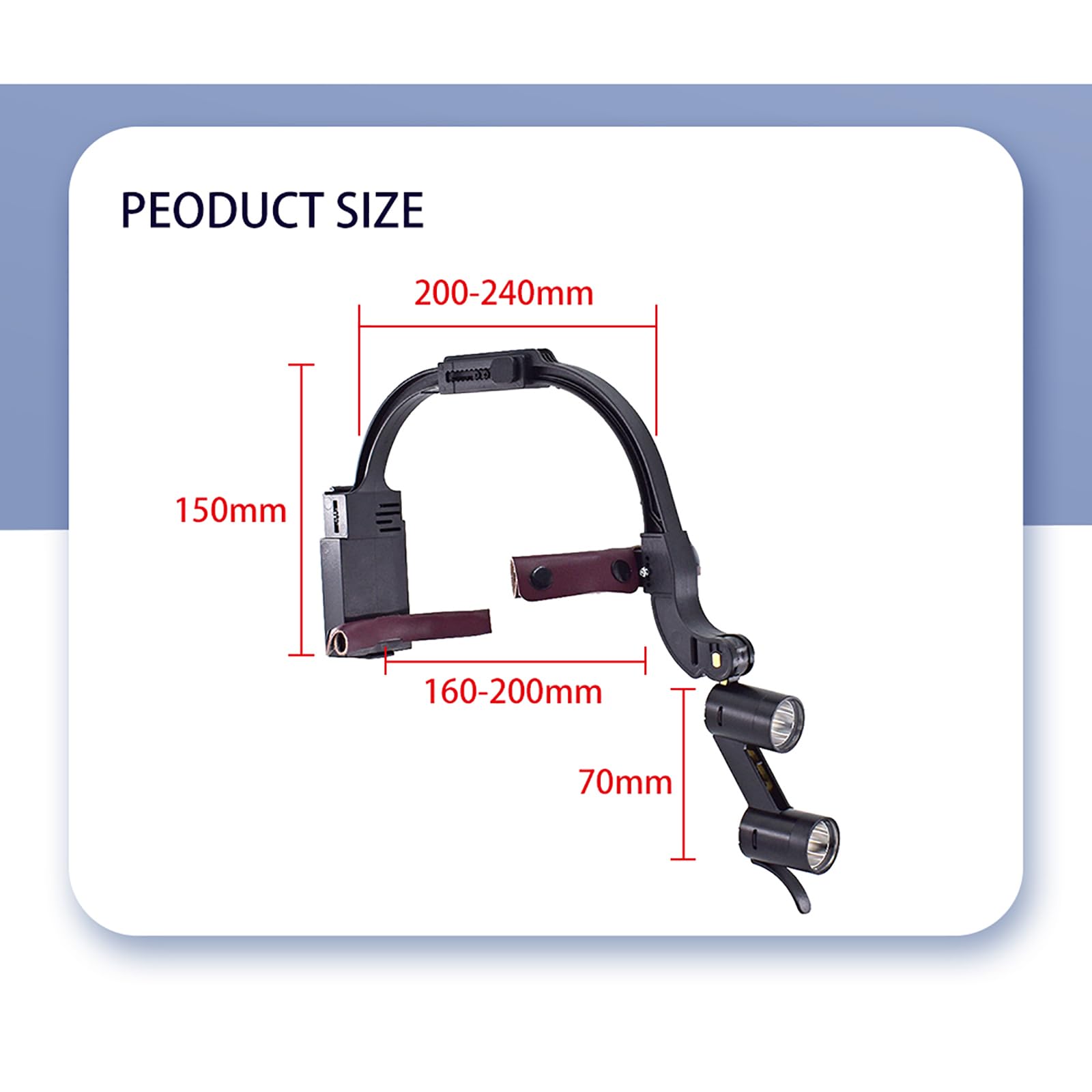 Lupa Dental De 3,5 Aumentos, Faro LED Dental De 5 W con Caja De Almacenamiento, Equipo De Laboratorio Binocular De Aumento para Otorrinolaringología, Estomatología, Sutura De Desbridamiento