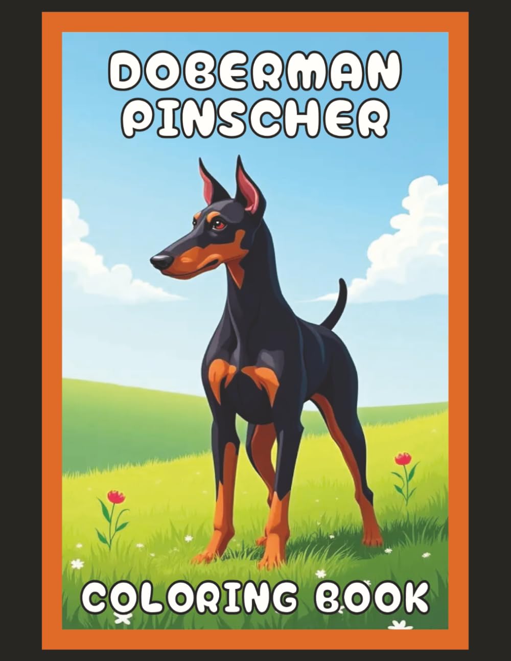 Doberman Pinscher Coloring Book: Realistic Dog & Puppy Picture Pages with 60 Lined Drawings of Doggy Outdoor Adventures in Park, Mountain, City, Lake, ... Scenes + More | Art Gift for Kids and Adults