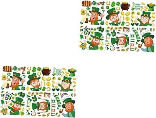 BESPORTBLE 12 Folhas De Adesivos Patrick Decalques De Janela Adesivos De Janela Irlandeses Adesivos De Parede Sortudos Adesivos De Janela De Aderentes Adesivo De Parede Festival