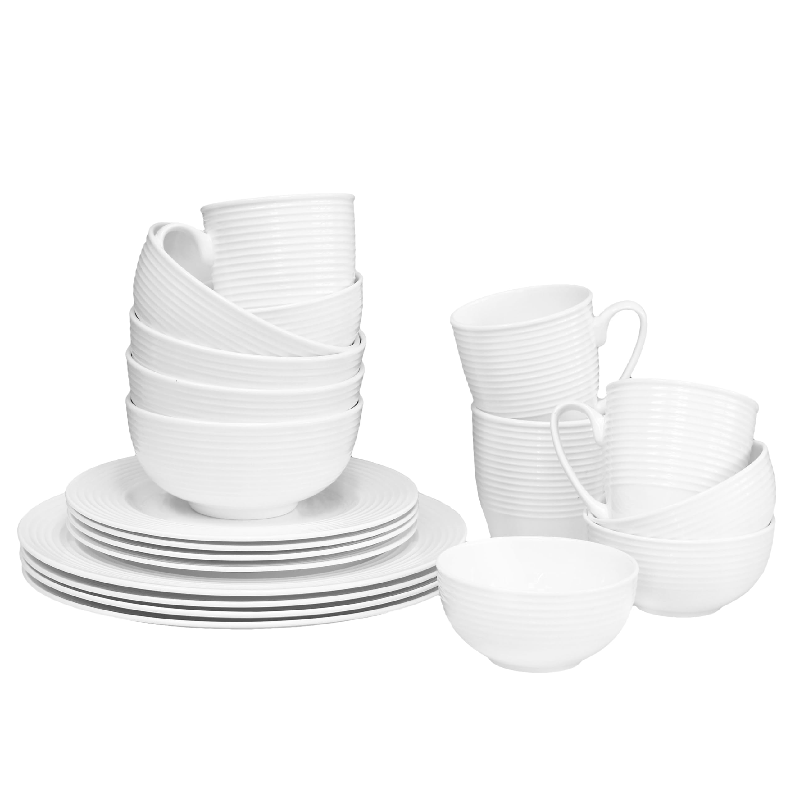 Amazon.com | QOUTIQUE Bone China Dinnerware, 20PC Set, Service for