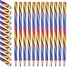 Auidy_6TXD 12 Stücke Regenbogenstifte Zeichnung Bleistift,Regenbogen Buntstift, 4 in 1 Regenbogen Stifte, für Kunst Zeichnung, Färbung und Skizzieren