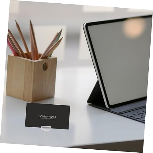 Miniatura 5 de ibasenice 15 soportes para tarjetas de plástico, soportes para tarjetas de juego, bases de papel en miniatura, clips de tablero de papel para