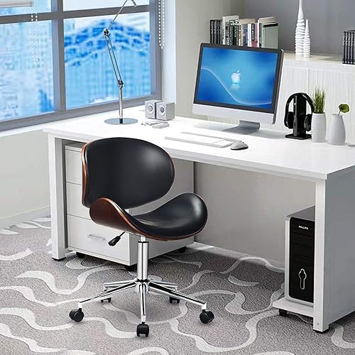 Miniatura 7 de GOODALLIN - Silla de oficina ajustable y moderna de mediados de siglo con asiento  respaldo curvo, silla ejecutiva giratoria, silla de computadora