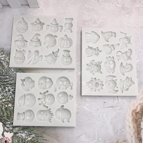 Miniatura 3 de Moldes de silicona para decoración de velas de postre de Halloween, bate de calabaza, búho, fantasma, bruja, para manualidades, fondant, galletas,