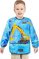 Vista 11 de WERNNSAI Bata de arte para niños impermeable con manga larga y 3 bolsillos de pintura