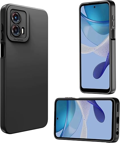 Miniatura 4 de Funda para Moto G 5G 2023 funda protectora militar de silicona líquida, funda para Motorola G 5G, funda de protección resistente para G 5G (negro)