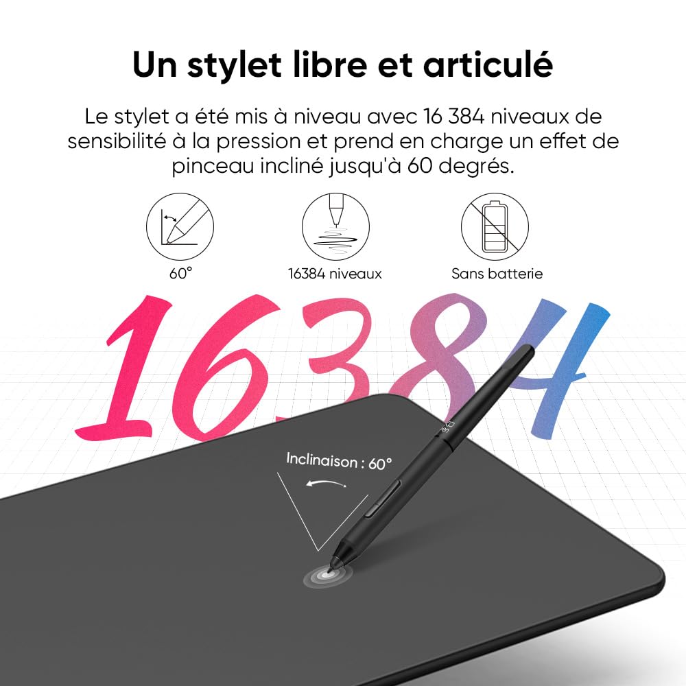 XPPen Deco 01 V3 Tablette Dessin à Stylet 16384 Niveaux en 10x6 Pouces | 8 Raccourcis Personnalisables, Inclinaison 60°, Fin et Léger, Compatibilité Etendue, Pour Dessin Numérique Art DIgital