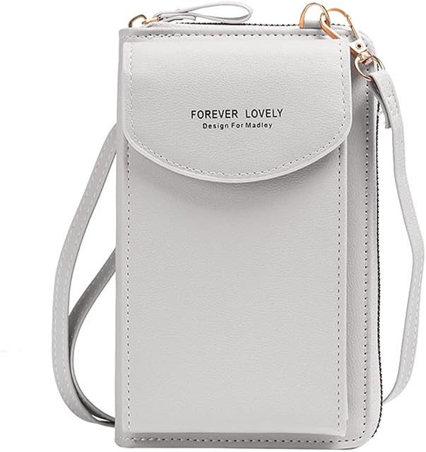 QEEQPF 1pcs Women's Cell Phone Bag, PU Leather Cell Phone Wallet Handbag, Adjustable and Detachable Long Strap and Card Slot Crossbody Bag for Ladies Girls