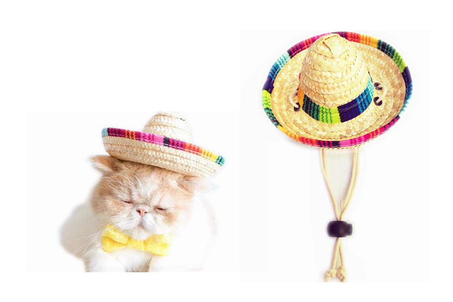 ODDIER Dog Sombrero Hat, Mini Straw 